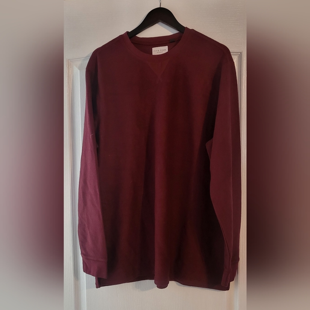 Five Four Men's Deep Red V-Neck Sweater